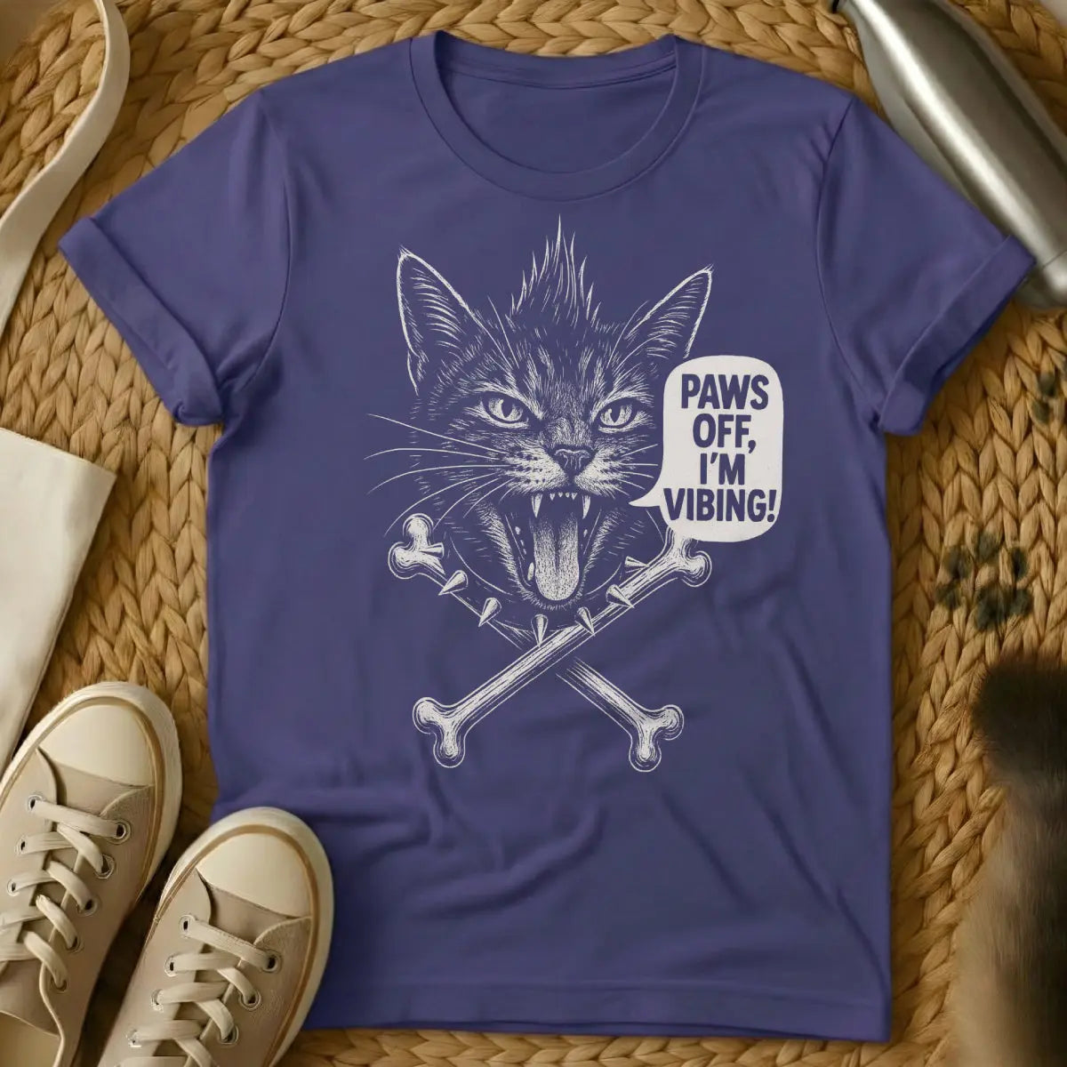 Punk Cat Shirt - Purple Cat T-Shirt