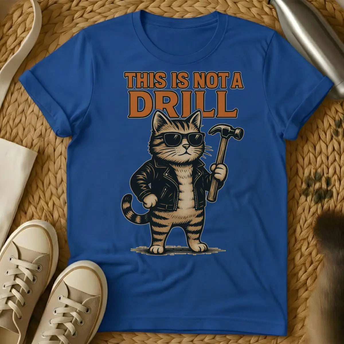 This Is Not a Drill Cat Shirt - Blue Cat T-Shirt