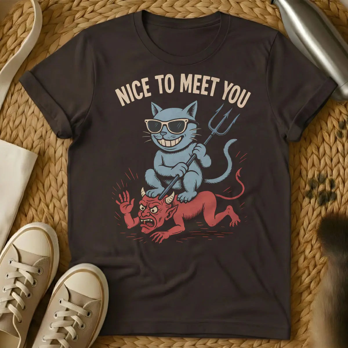 Hell Cat T-Shirt - Dark Chocolate Cat T-Shirt