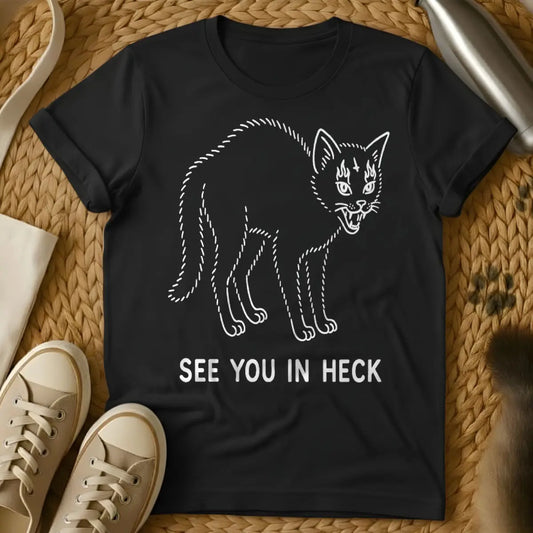 See You in Heck Cat Shirt - Black Cat T-Shirt