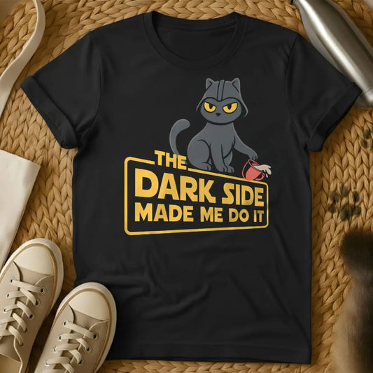 Dark Side Cat T-Shirt - Black T-Shirt - fandom humor, feline overlord, pop culture meme