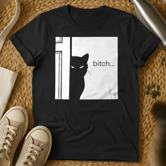 Bitch Cat Shirt - Black T-Shirt - boss babe graphic, empowerment sloganwear, reclamation typography