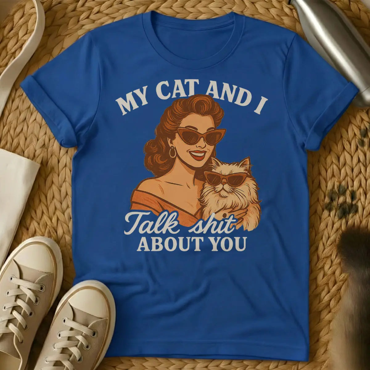 Talking Sh*t Cat Shirt - Blue Cat T-Shirt