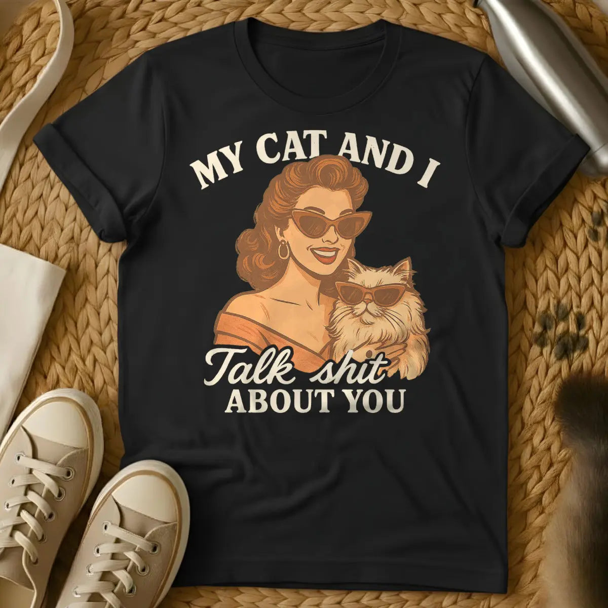 Talking Sh*t Cat Shirt - Black Cat T-Shirt