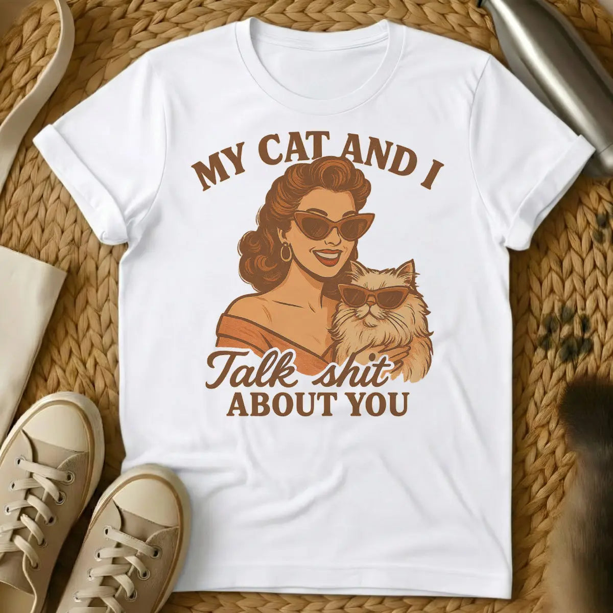 Talking Sh*t Cat Shirt - White Cat T-Shirt