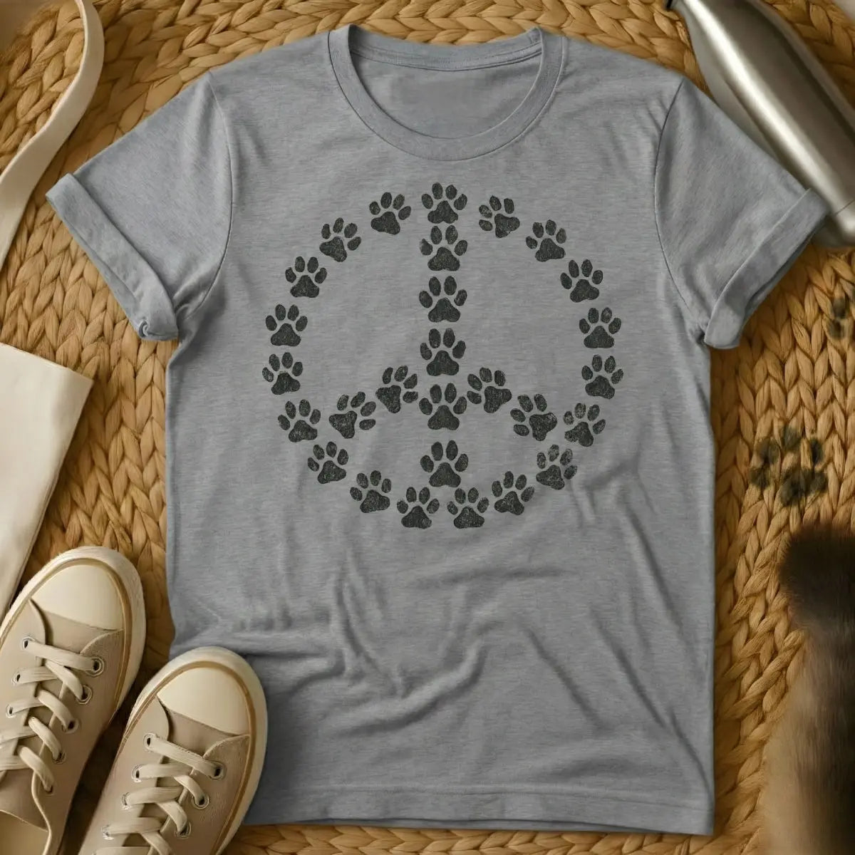Peace Cat Shirt - Gray Cat T-Shirt