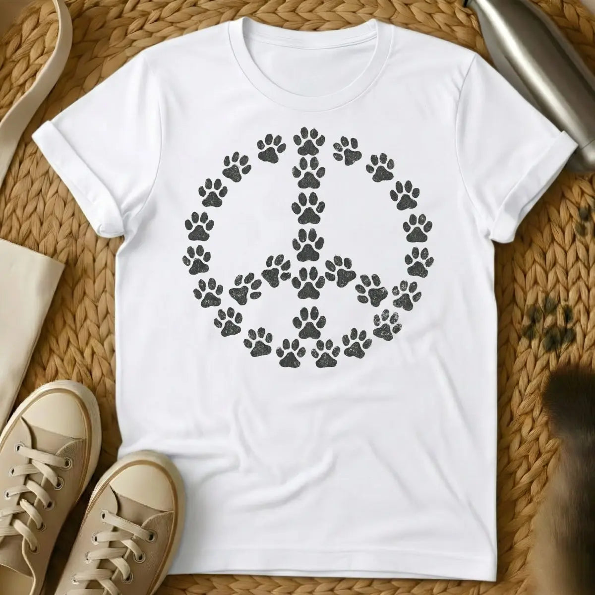 Peace Cat Shirt - White Cat T-Shirt