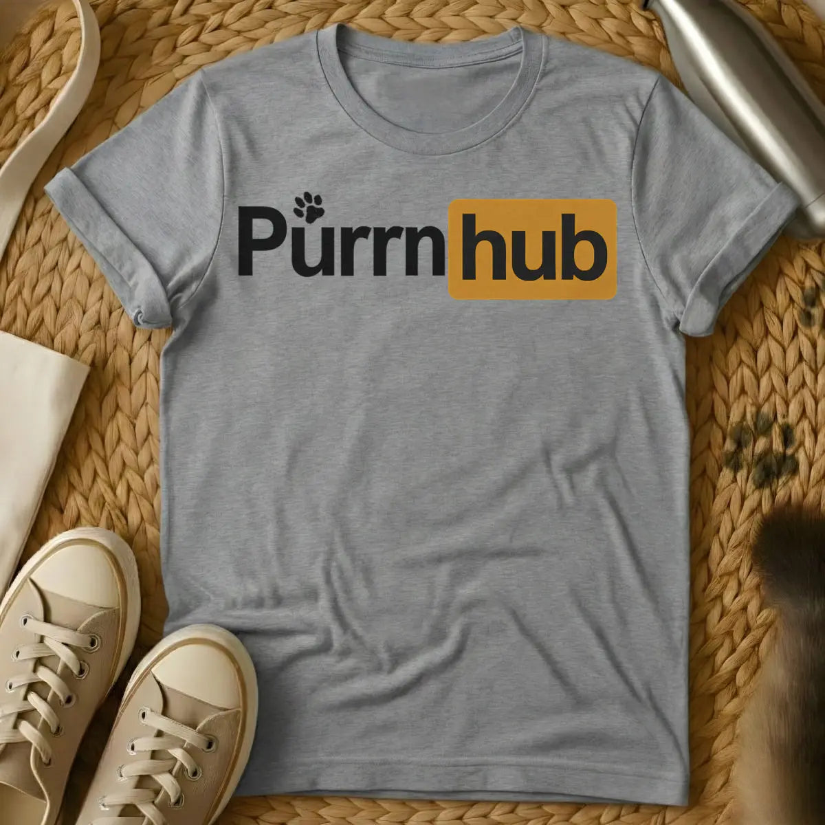 Hub Cat T-Shirt - Gray Cat T-Shirt