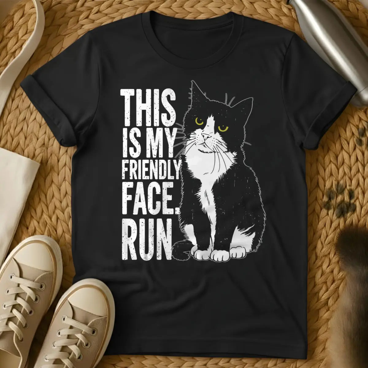 Not Friendly Cat Shirt - Black Cat T-Shirt