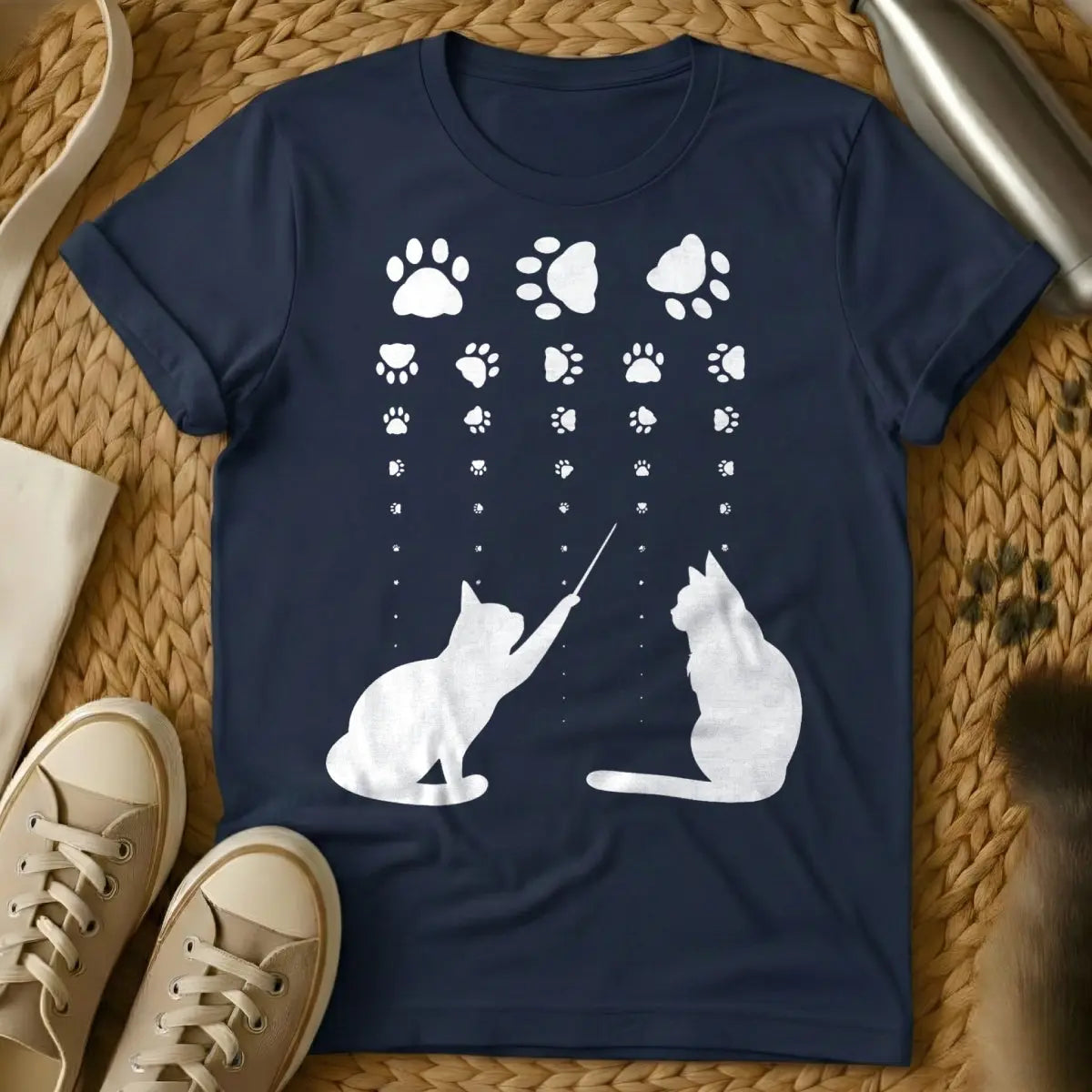 Optometrist Cat Shirt - Navy Cat T-Shirt
