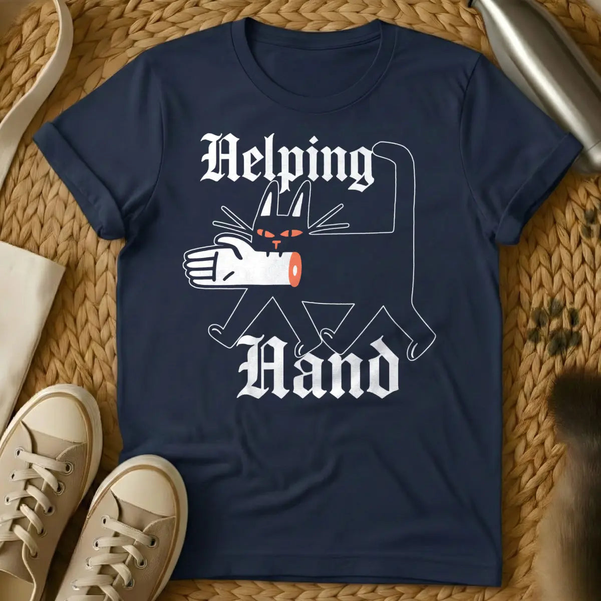 Paw Friend Cat Shirt - Navy Cat T-Shirt