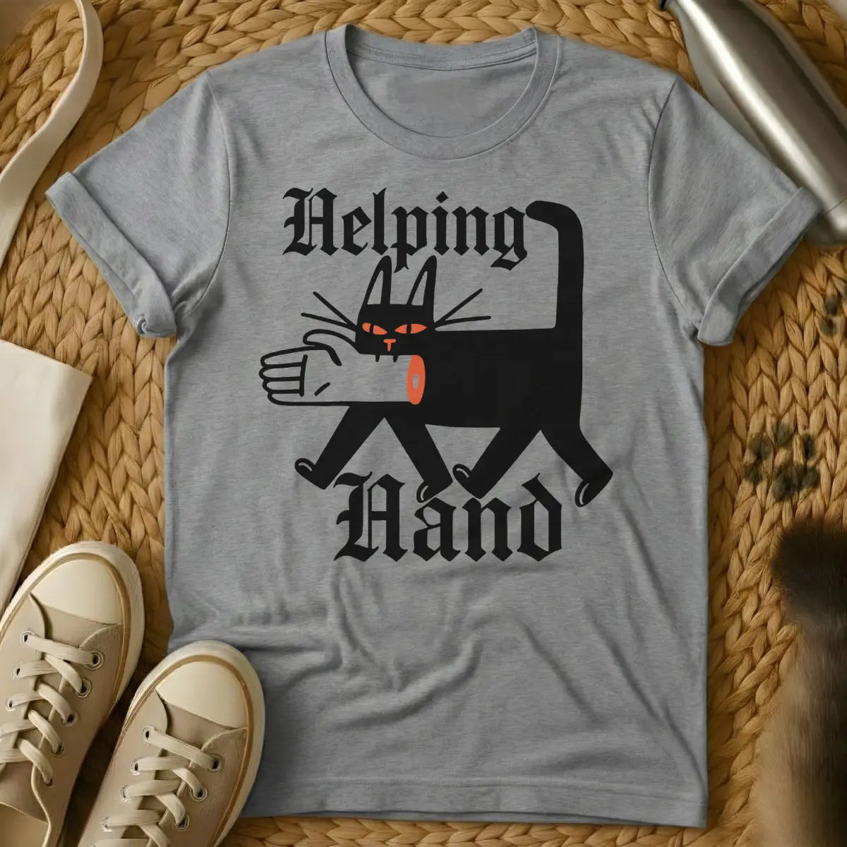 Paw Friend Cat Shirt - Gray Cat T-Shirt