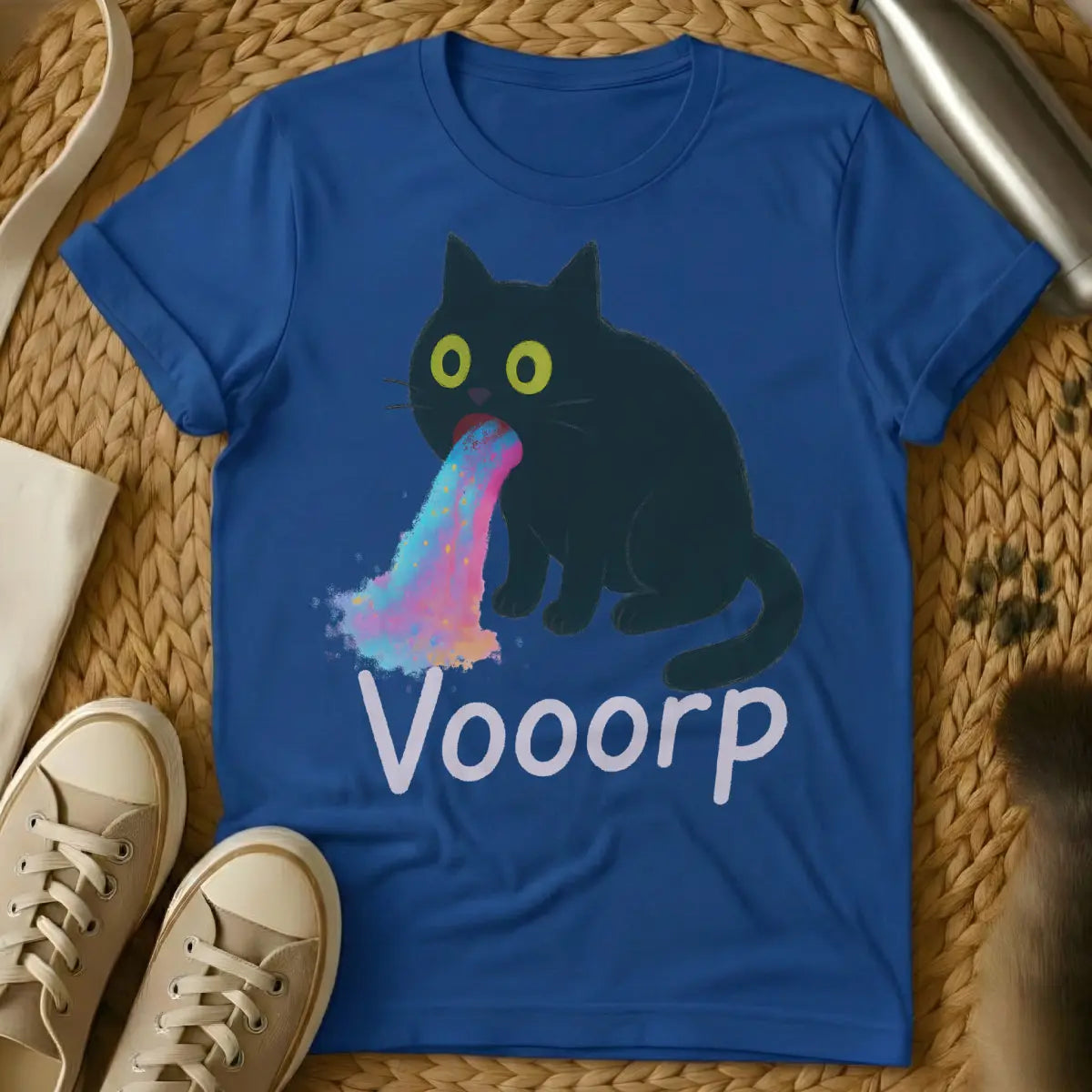 Vomit Cat Shirt - Blue Cat T-Shirt