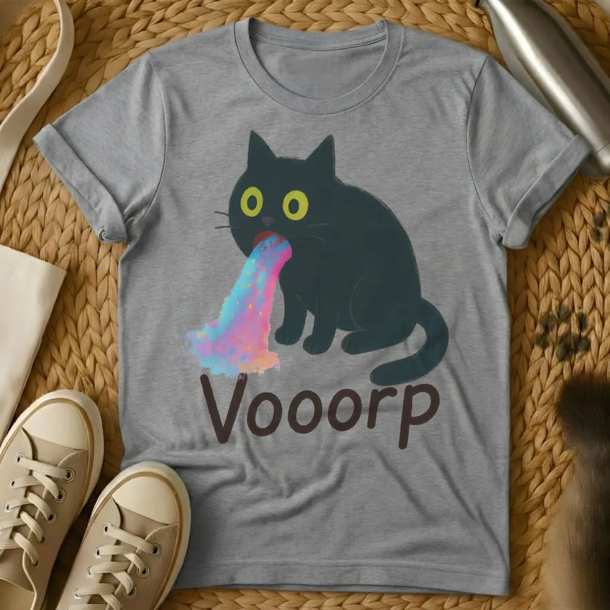 Vomit Cat Shirt - Gray Cat T-Shirt
