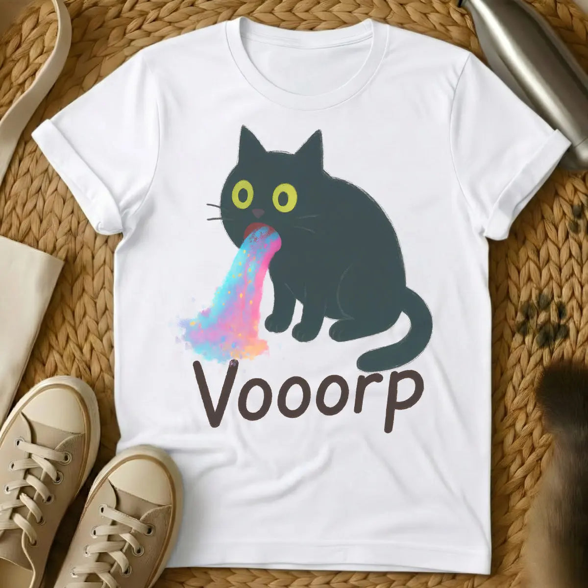 Vomit Cat Shirt - White Cat T-Shirt