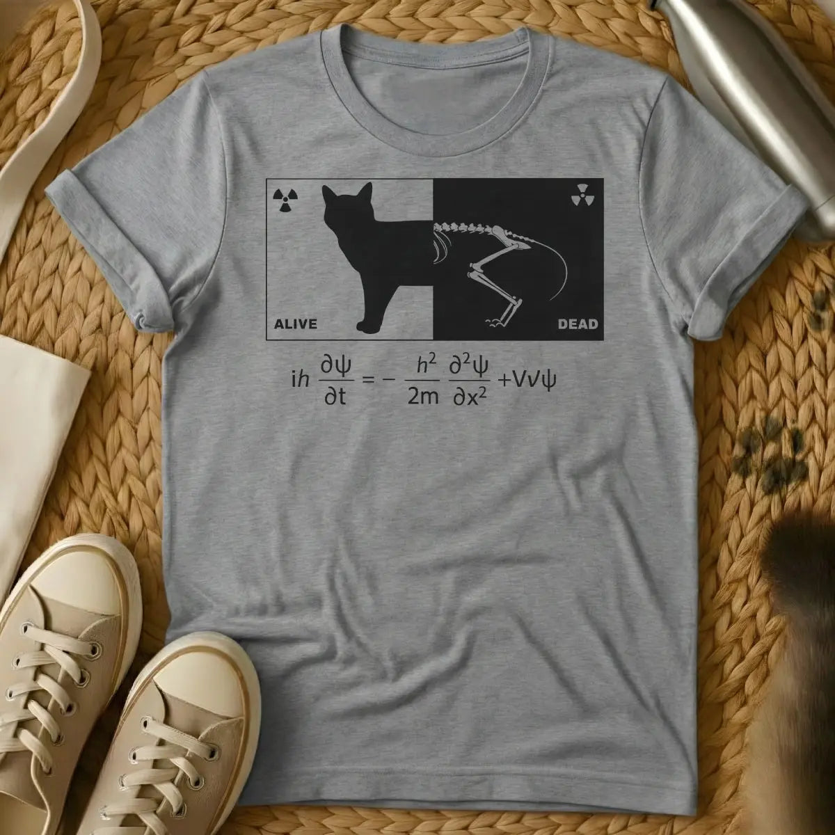 Schrödinger's Cat Shirt - Gray Cat T-Shirt