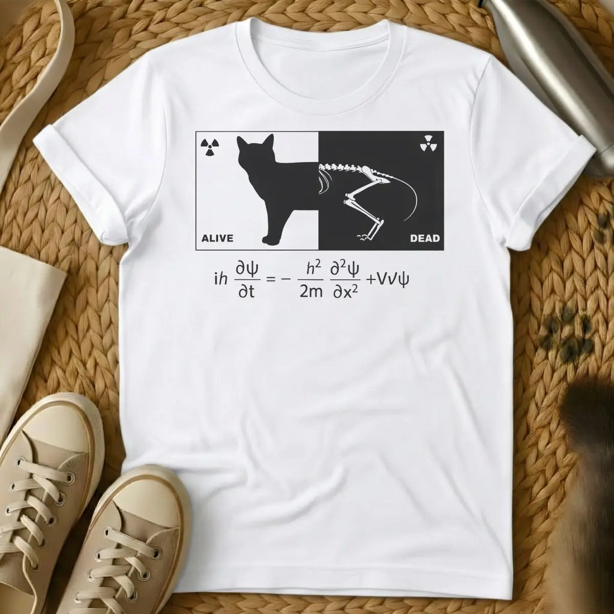 Schrödinger's Cat Shirt - White Cat T-Shirt