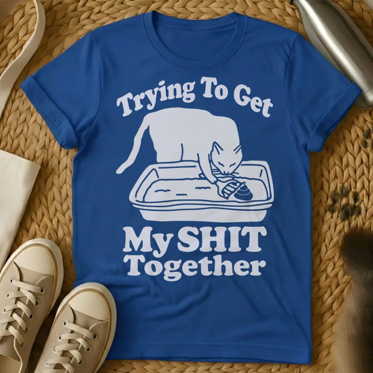 Getting My Sh*t Together Cat Shirt - Blue Cat T-Shirt