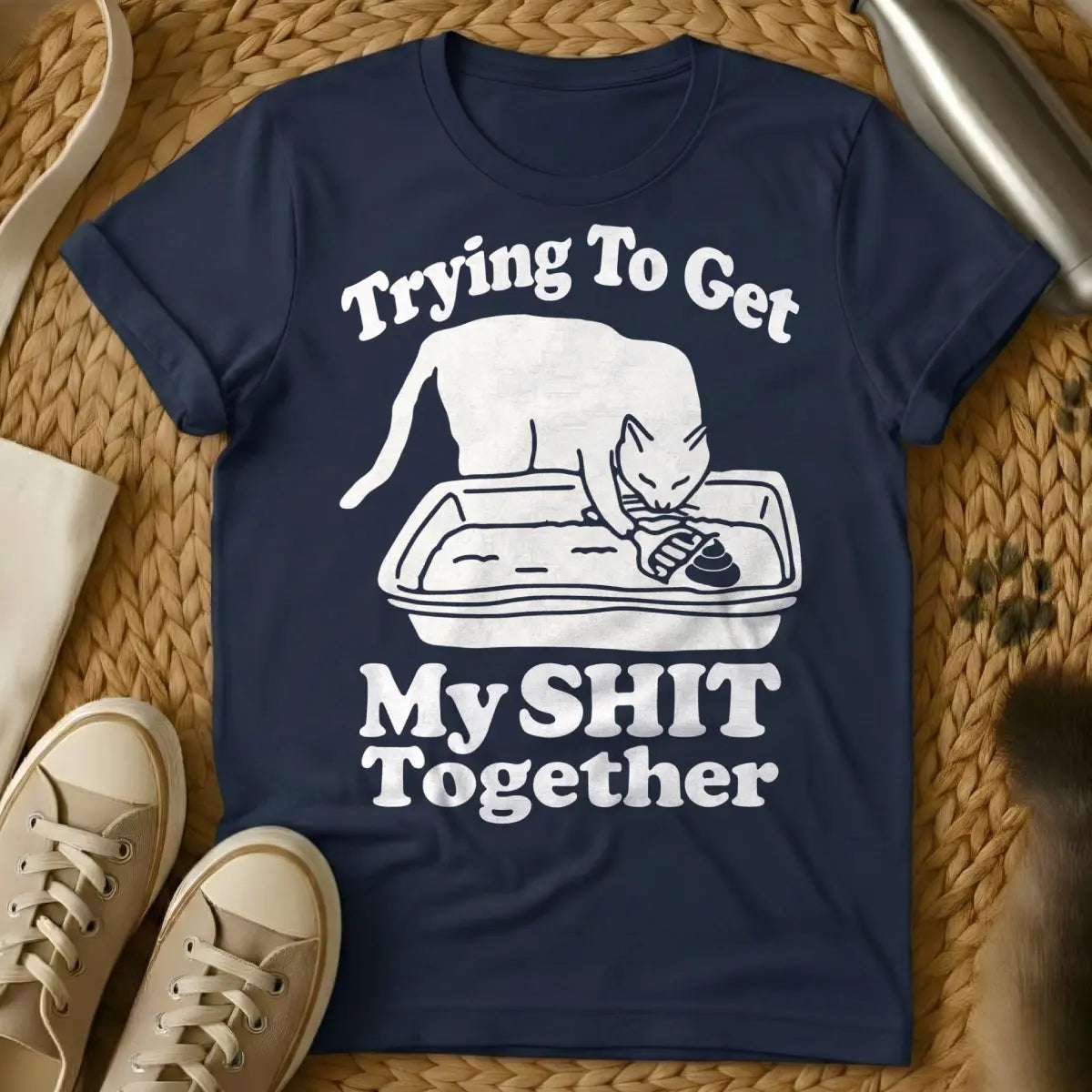 Getting My Sh*t Together Cat Shirt - Navy Cat T-Shirt