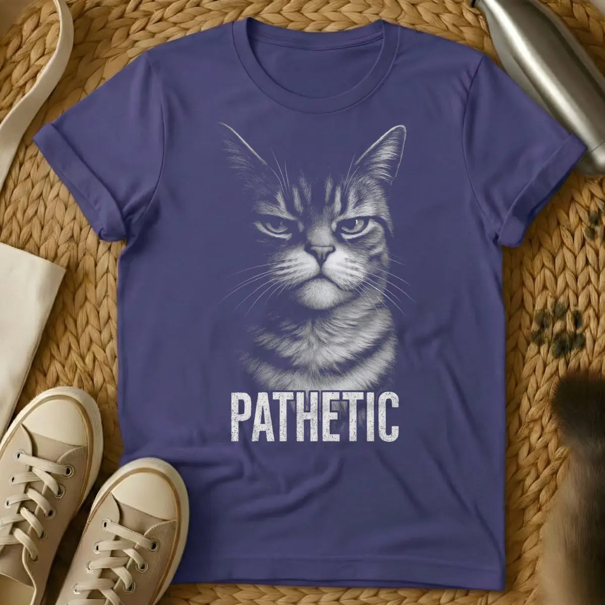 Pathetic Cat Shirt - Purple Cat T-Shirt
