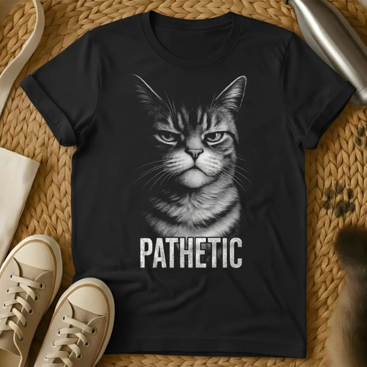 Pathetic Cat Shirt - Black Cat T-Shirt