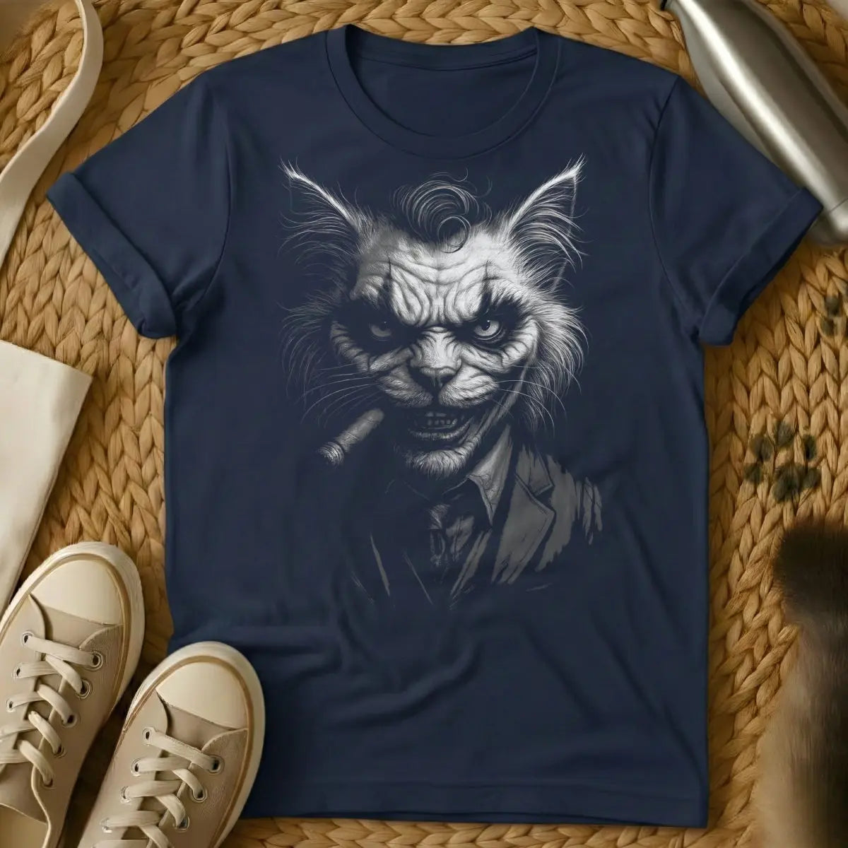 Joker Cat T-Shirt - Navy Cat T-Shirt