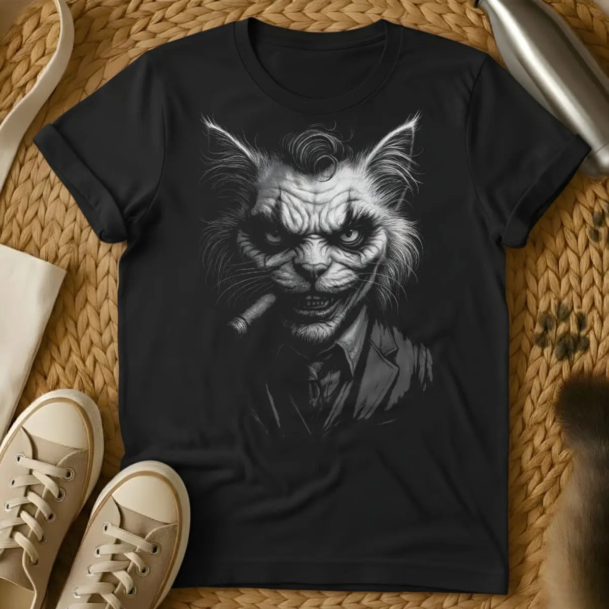 Joker Cat T-Shirt - Black Cat T-Shirt