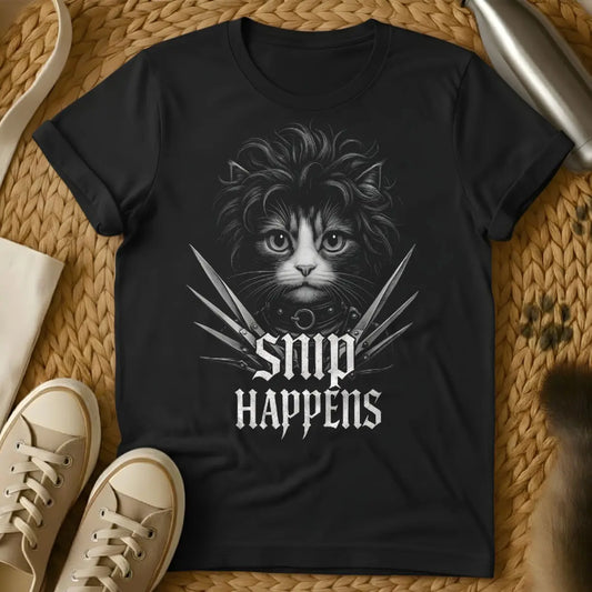 Edward Scissorhands Cat Shirt - Black T-Shirt - burtonesque, dark whimsy, gothic pet art