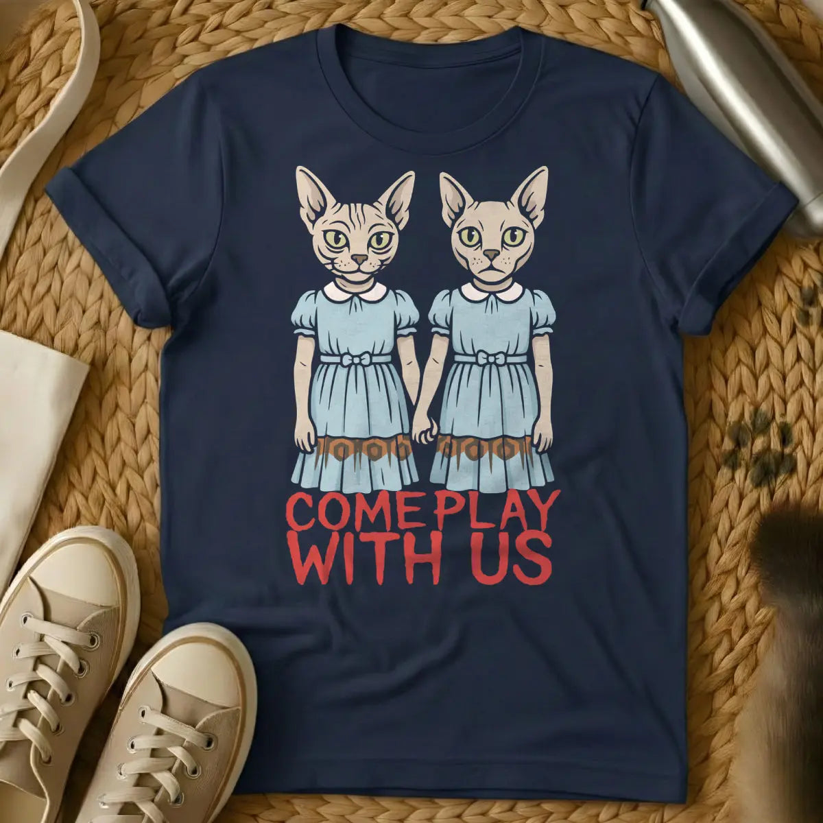 The Shining Cat Shirt - Navy Cat T-Shirt