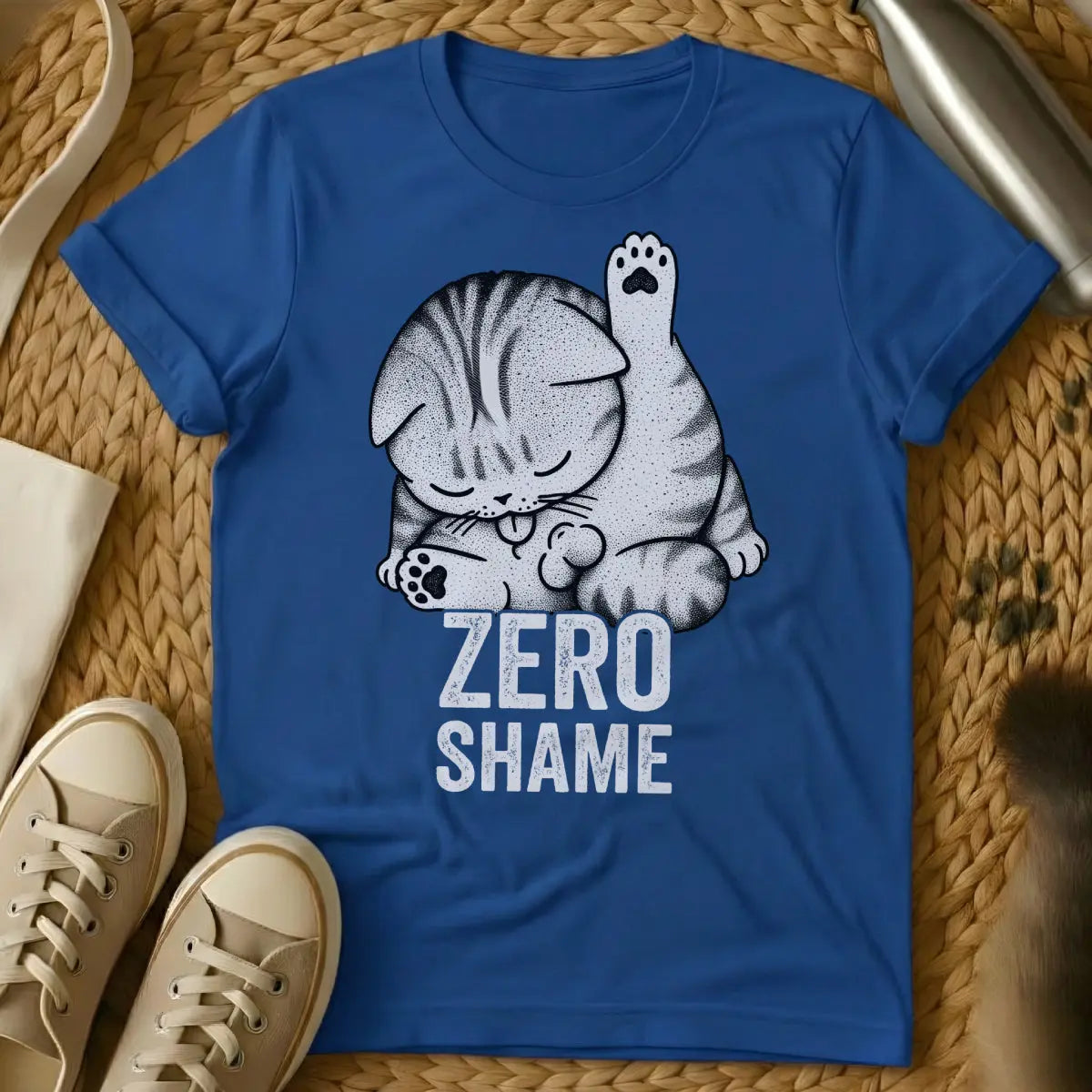 No Shame Cat Shirt - Blue Cat T-Shirt