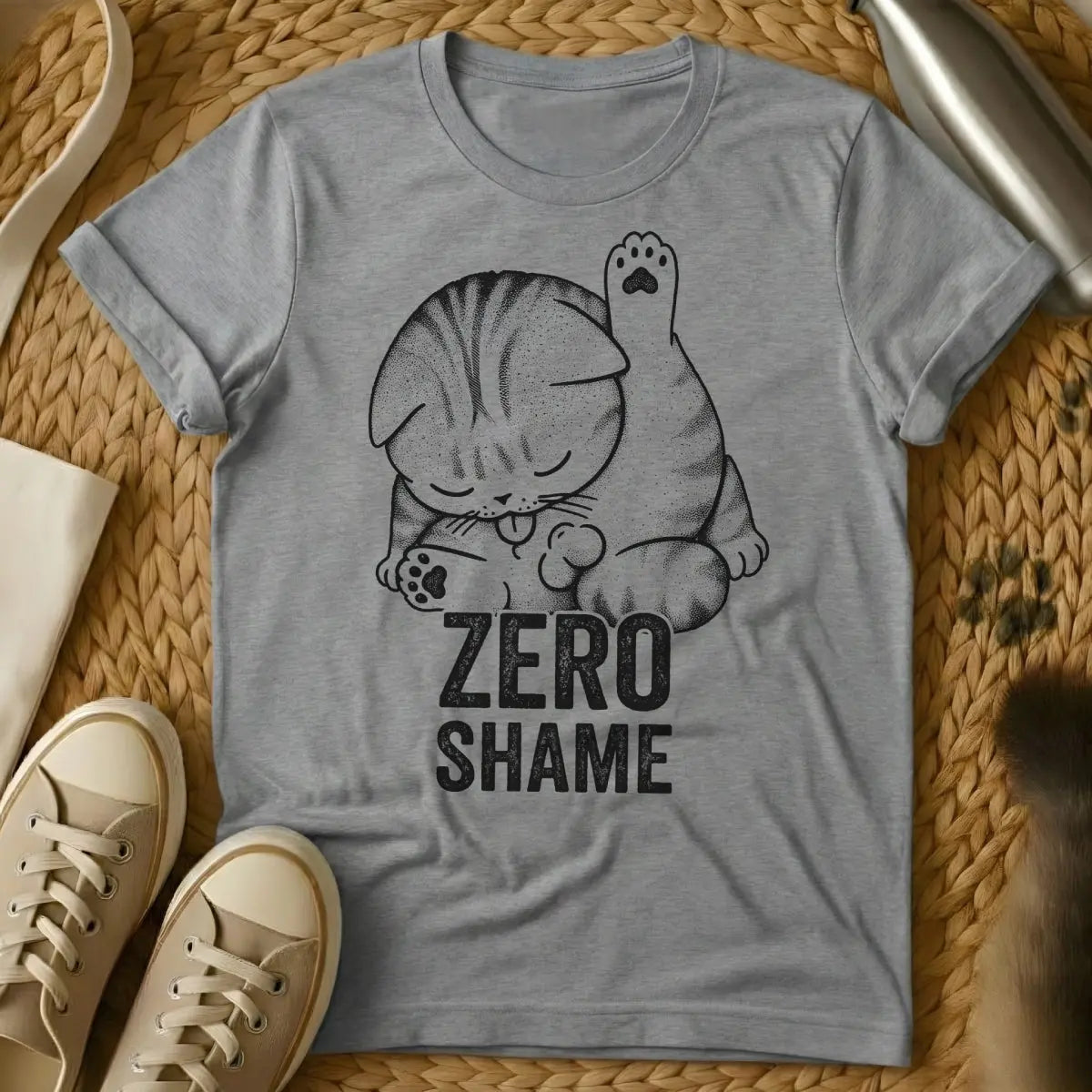 No Shame Cat Shirt - Gray Cat T-Shirt