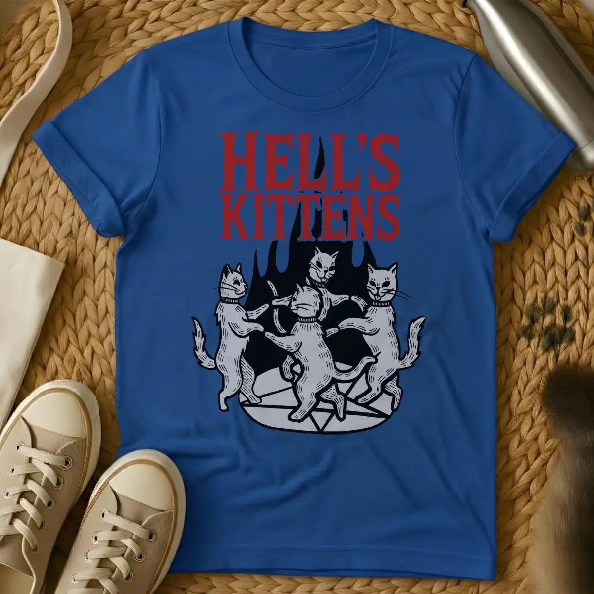 Hell Cat Shirt - Blue Cat T-Shirt
