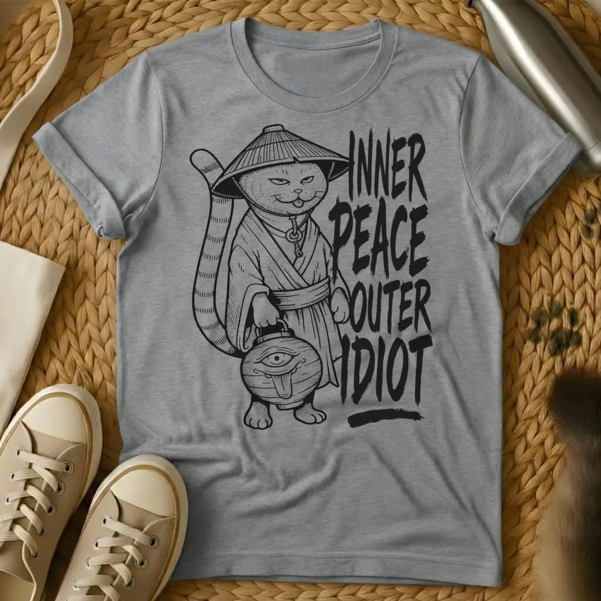 Outer Idiot Cat Shirt - Gray Cat T-Shirt