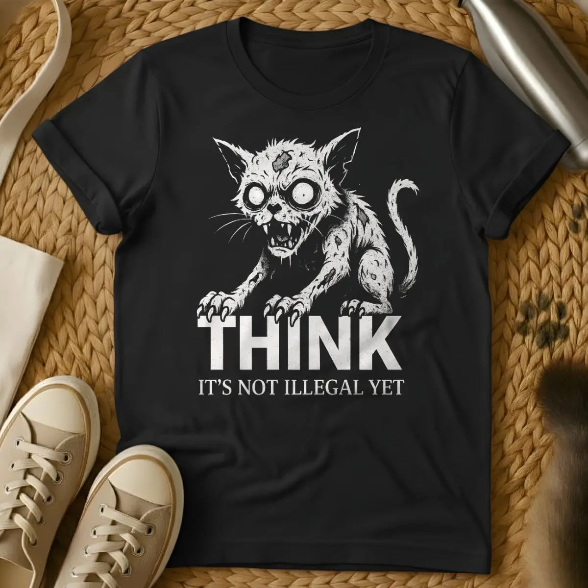 Think Cat Shirt - Black Cat T-Shirt
