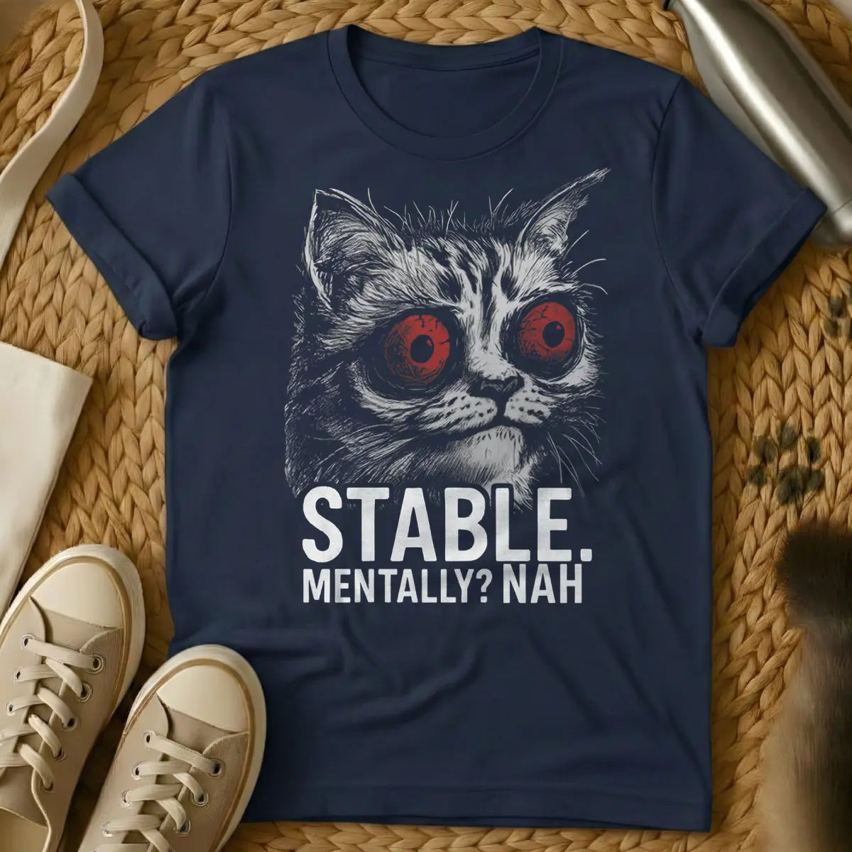 Stable Cat T-Shirt - Navy Cat T-Shirt