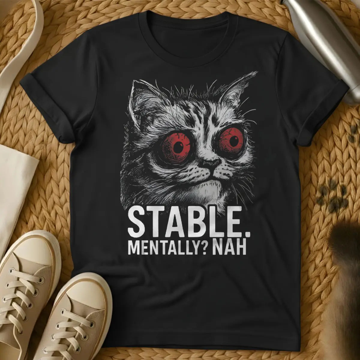 Stable Cat T-Shirt - Black Cat T-Shirt