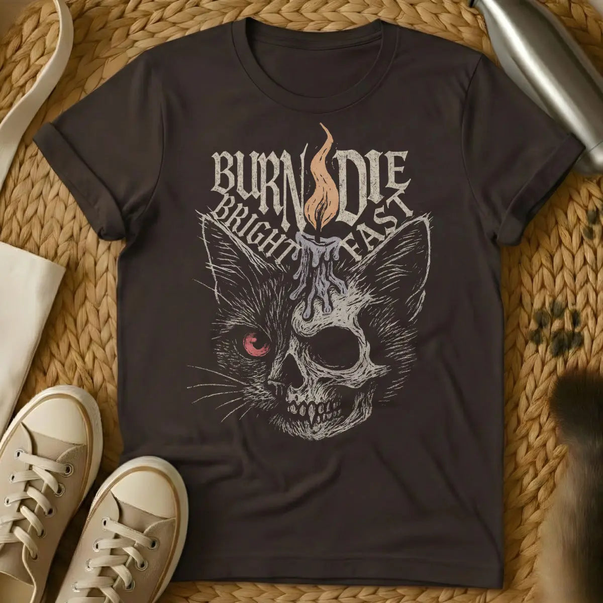 Gothic Cat Shirt - Dark Chocolate Cat T-Shirt