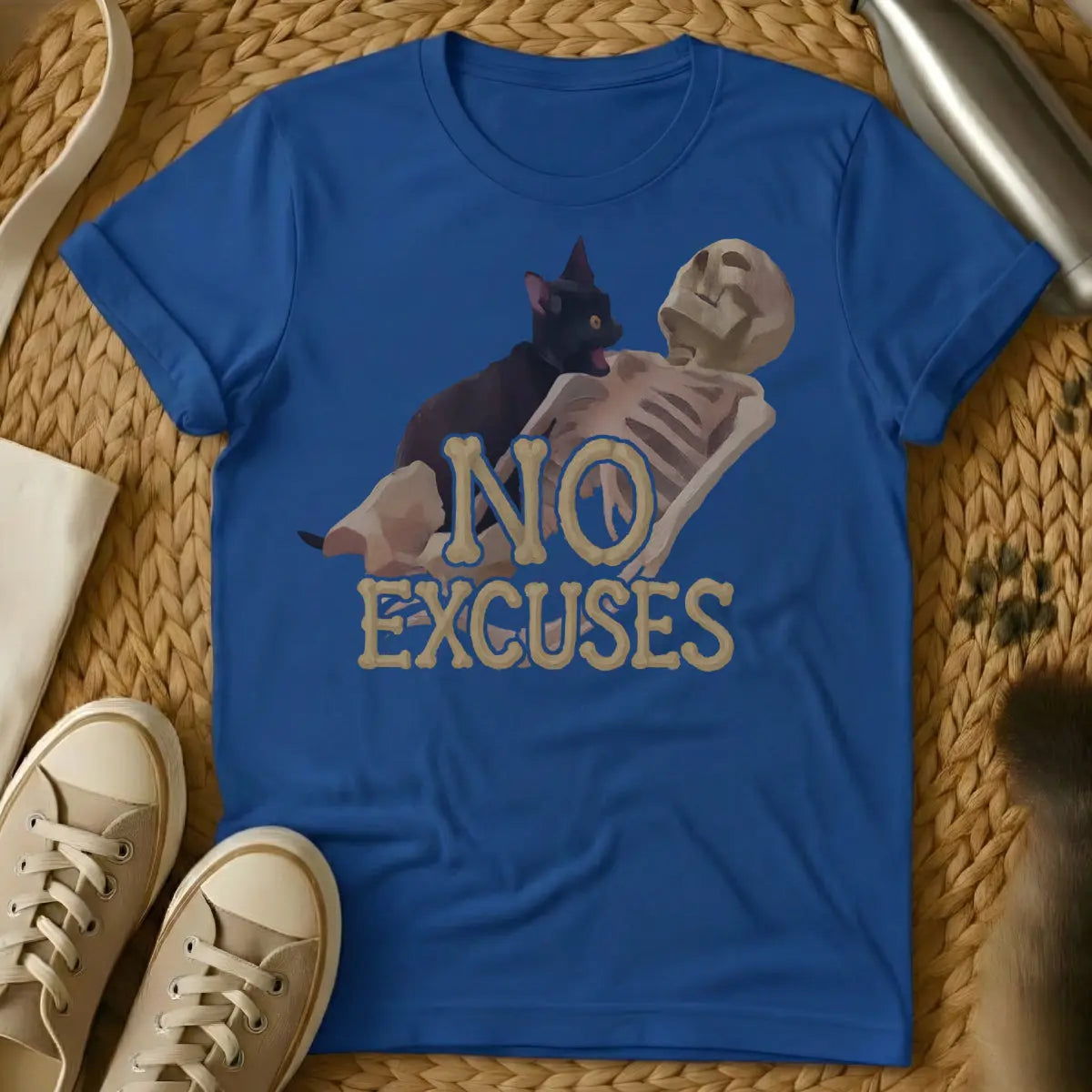 No Excuses Cat Shirt - Blue Cat T-Shirt