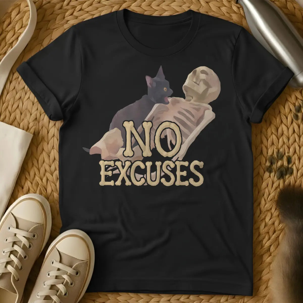 No Excuses Cat Shirt - Black Cat T-Shirt