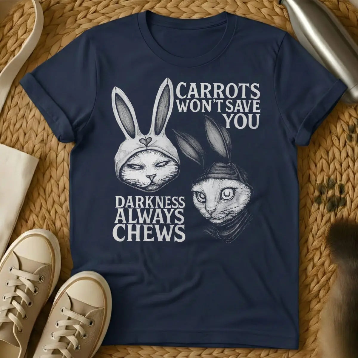 Rabbit Shirt | Cat Tee - Navy Cat T-Shirt