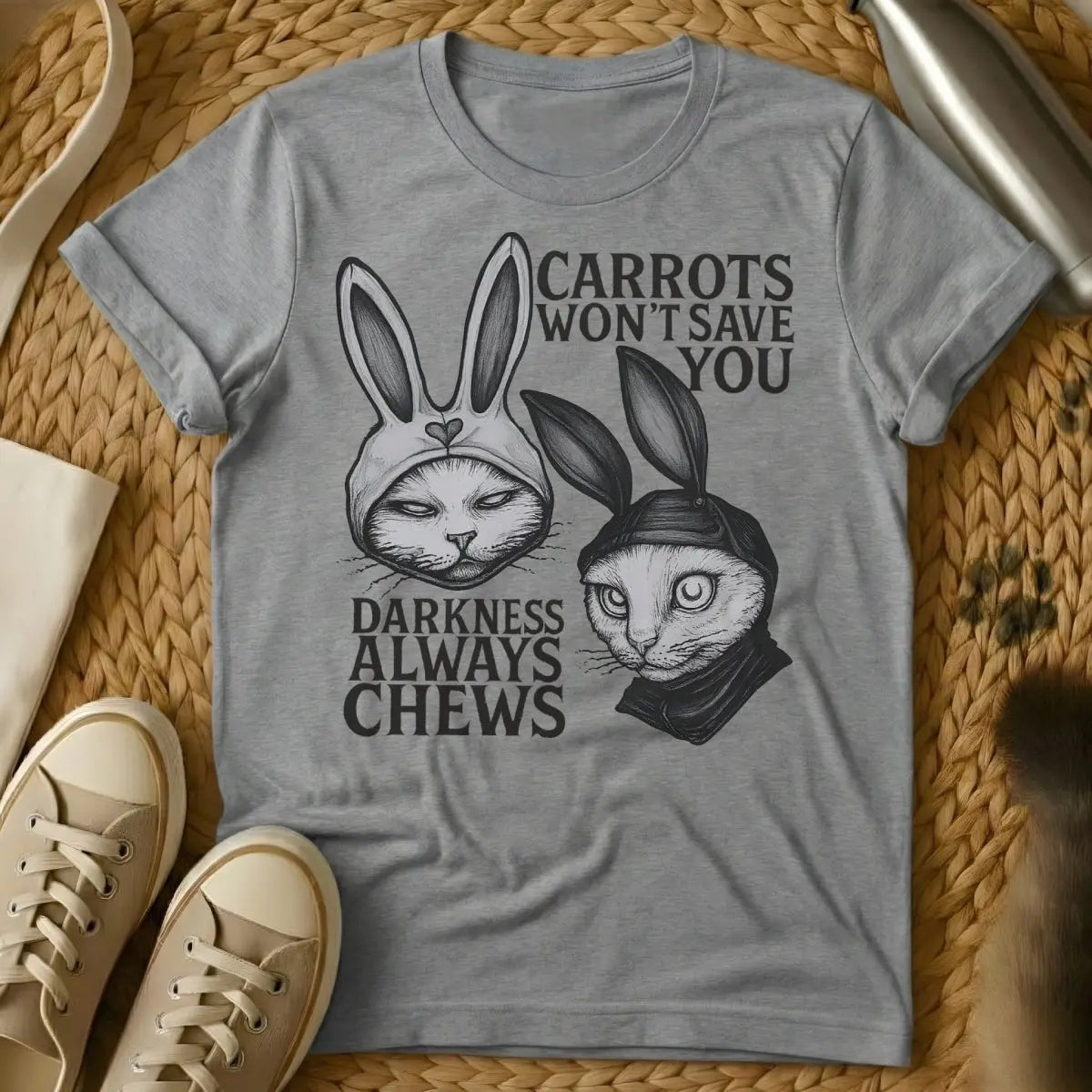 Rabbit Shirt | Cat Tee - Gray Cat T-Shirt