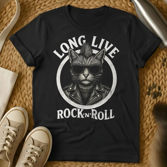 Rock and Roll Cat Shirt - Black Cat T-Shirt