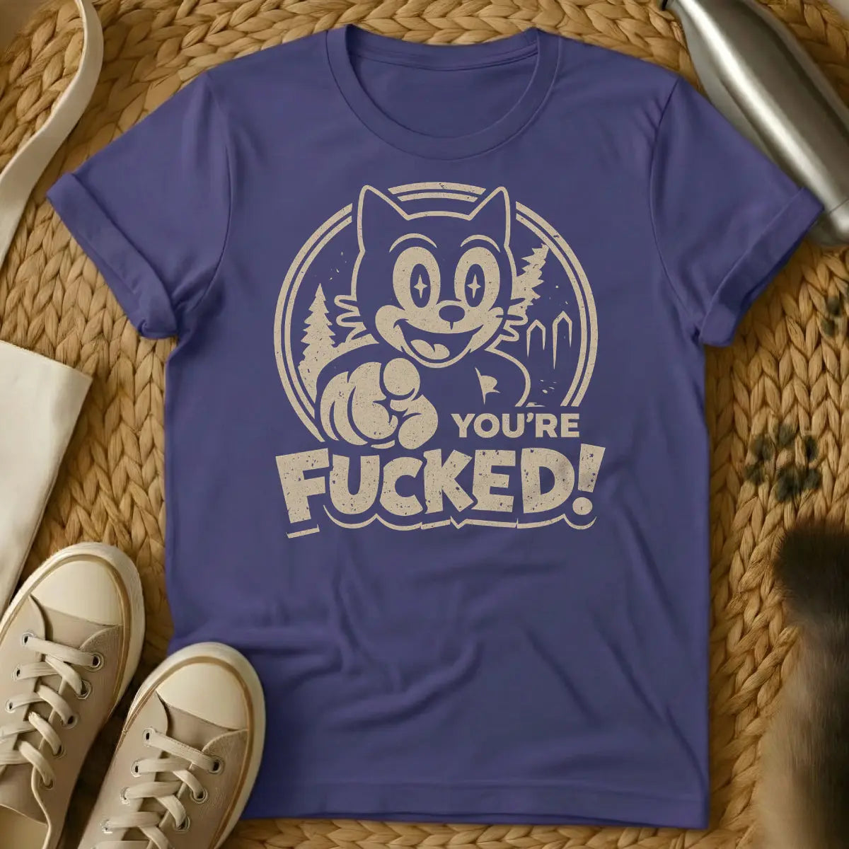 You're F*cked Cat Shirt - Purple Cat T-Shirt