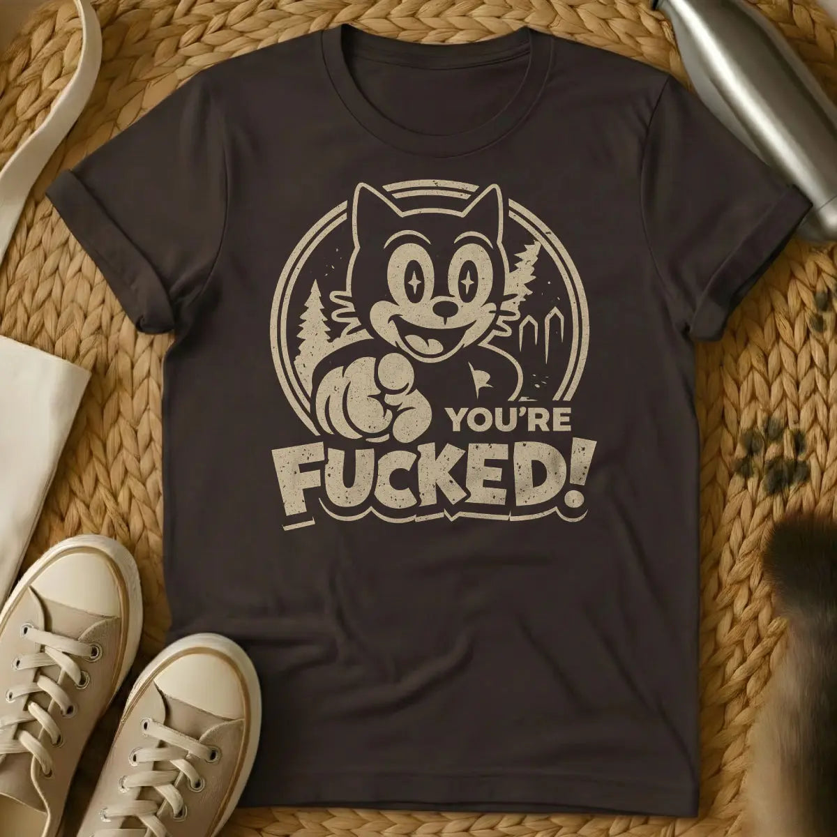 You're F*cked Cat Shirt - Dark Chocolate Cat T-Shirt