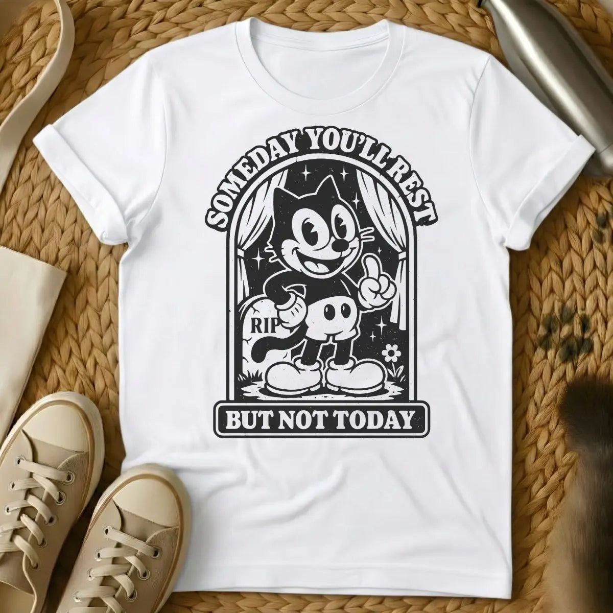 You Will Rest Cat Shirt - White Cat T-Shirt