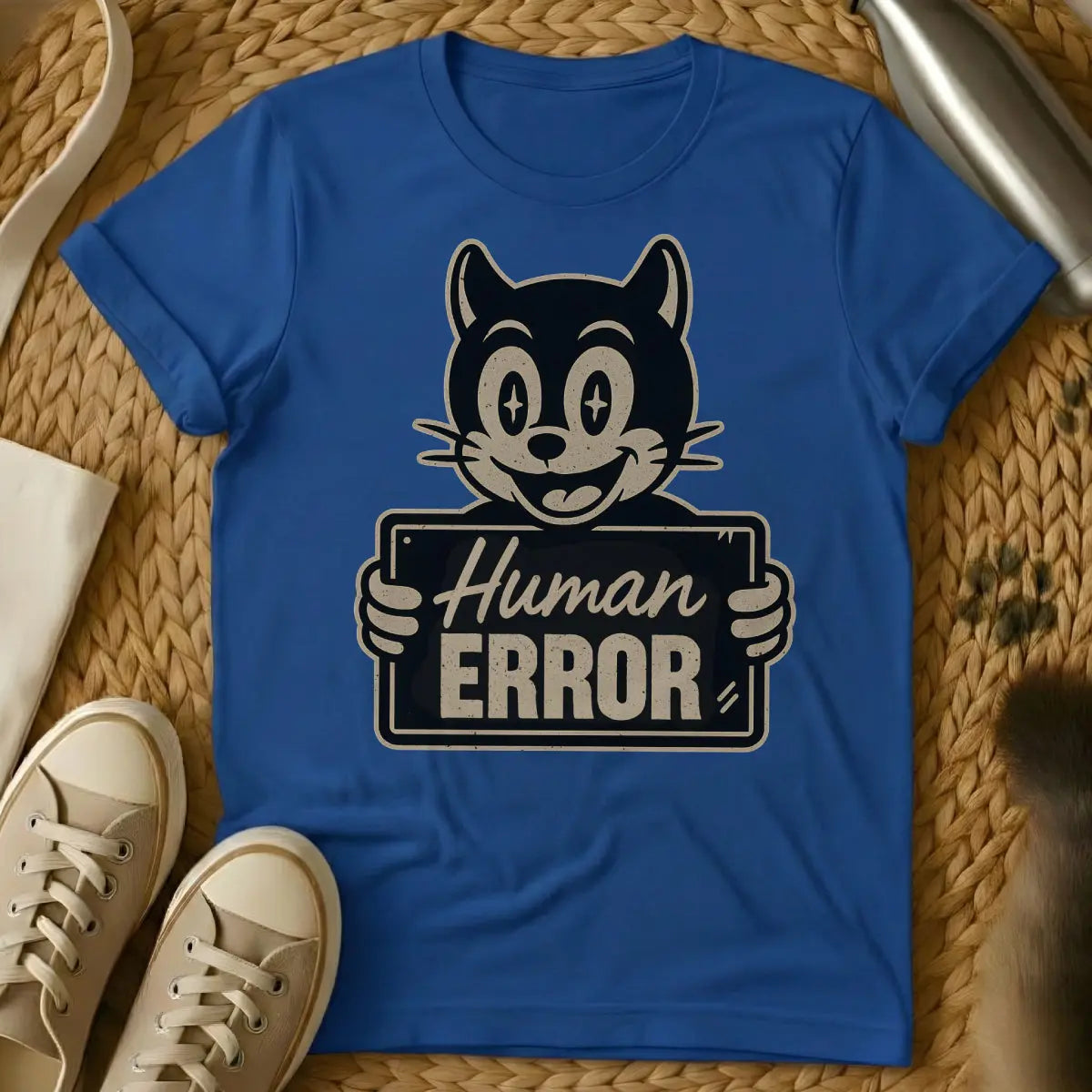 Human Error Cat Shirt - Blue Cat T-Shirt