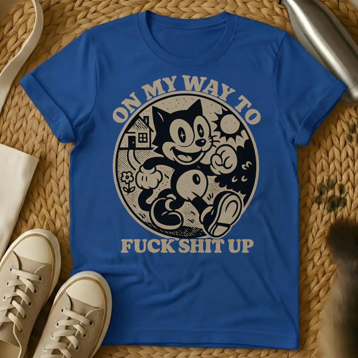 On My Way Shirt - Blue Cat T-Shirt