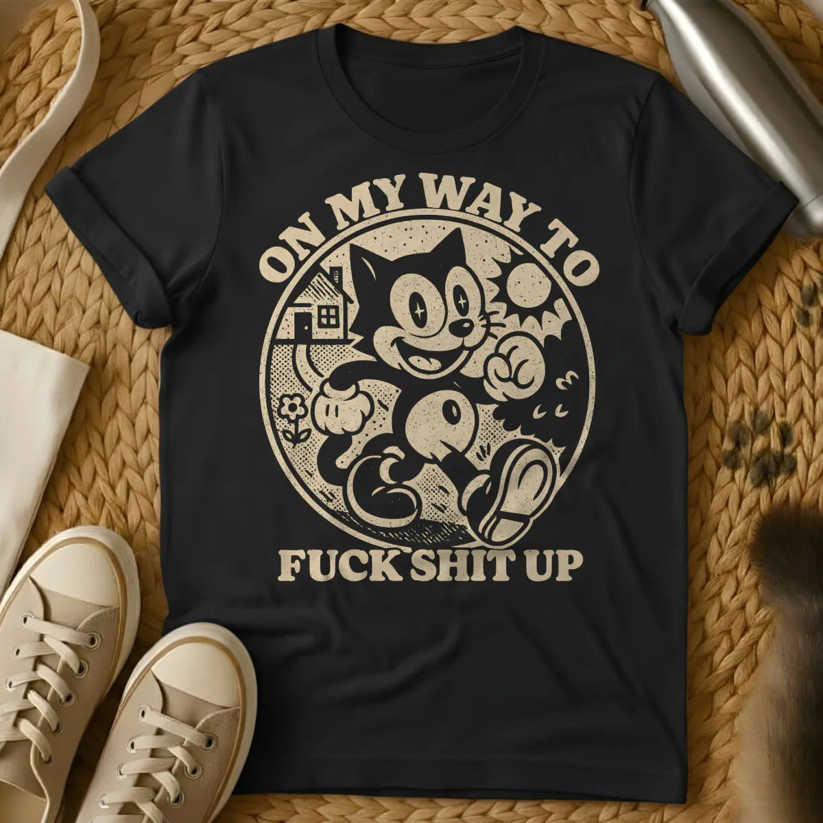 On My Way Shirt - Black Cat T-Shirt