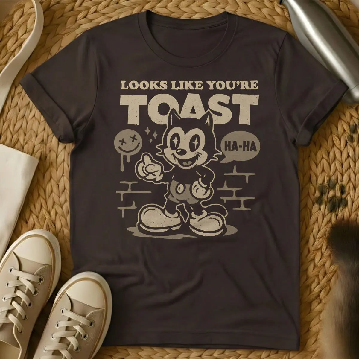 Toast Shirt - Dark Chocolate Cat T-Shirt