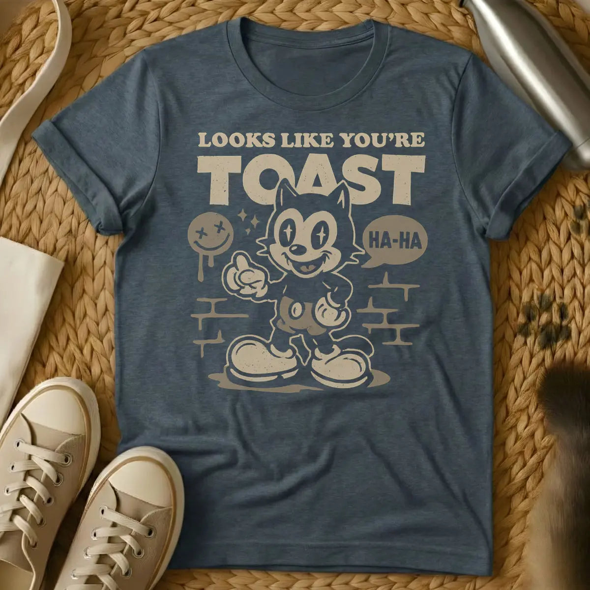 Toast Shirt - Dark Heather Cat T-Shirt